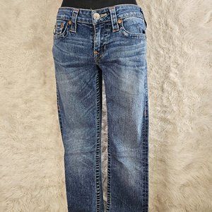 True Religion Women's Blue Slim Straight Jeans Size 28